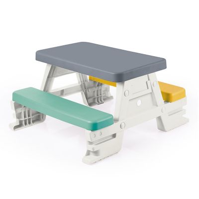 Dolu Toy Factory Picnic Table for 4 White, Green, Yellow - Indoor/Outdoor