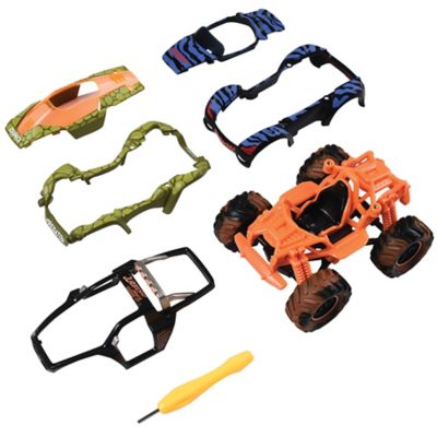 Image showing  Jurassic Beasts Turbo Monster Truck - DIY Design & Build Toy Car, Mix-Match, Kids Ages 6 Plus