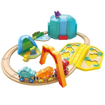 Hape Dinosaur Train Bucket Set - 27 pc., Wooden Train & Puzzle Toy