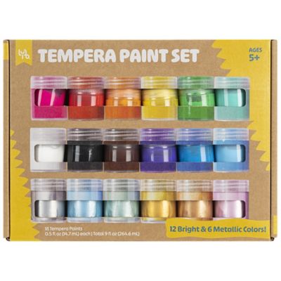 Momenta Little Yellow Bicycle Tempera Paint Set - 12 Bright & 6 Metallic Colors
