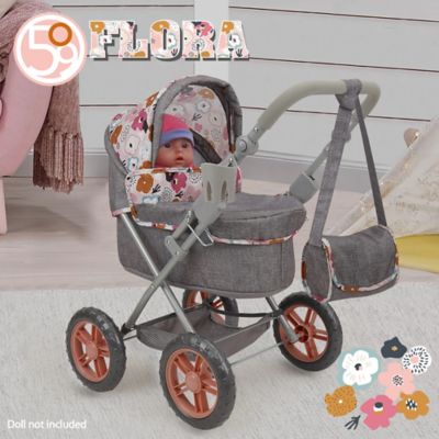 Image showing 3 th 509 Crew Melange Flora - Amanda Doll Pram - Matching Handbag, Age 3 Plus