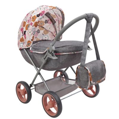 509 Crew Melange Flora - Deluxe Doll Pram - Matching Shoulder Bag, Kid Age 3 Plus