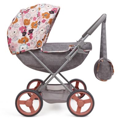 Image showing  Melange Flora - Deluxe Doll Pram - Matching Shoulder Bag, Kid Age 3 Plus