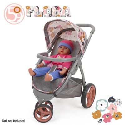 Image showing  Melange Flora - Mabelle 3-Wheel Doll Jogger Stroller, Ages 3 Plus
