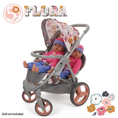 Image showing 4 th 509 Crew Melange Flora - Mabelle Duo Twin Doll Stroller, Ages 3 Plus
