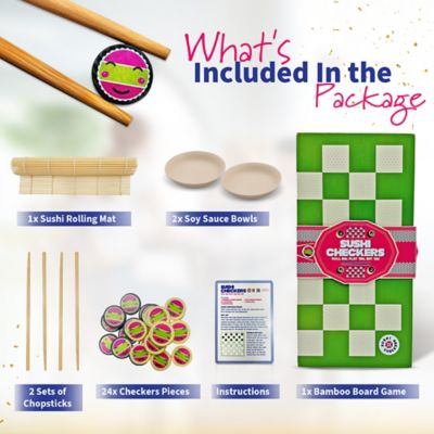 Image showing  Sushi Checkers - Game & Sushi Making Set, Kids Ages 8 Plus, 2 Players
