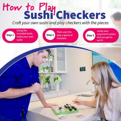Image showing  Sushi Checkers - Game & Sushi Making Set, Kids Ages 8 Plus, 2 Players