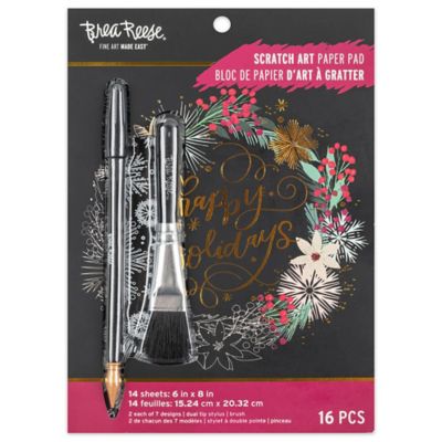Brea Reese Scratch Art Paper Pad - Art Deco Holiday