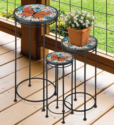 Image showing  Plant Stand Tall Set/3 - Butterfly