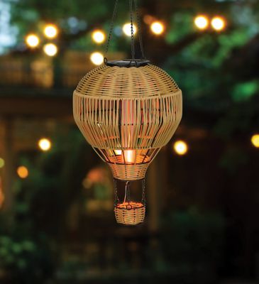 Image showing  Wicker Solar Hot Air Balloon Lantern - LG