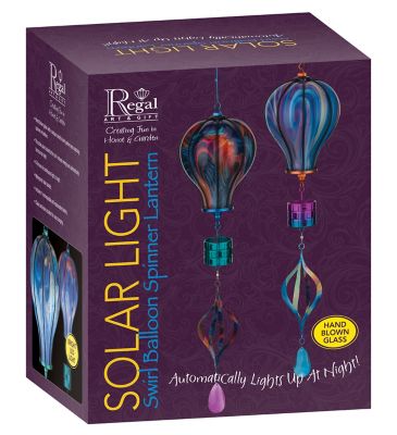 Image showing 3 th Regal Art & Gift Swirl Balloon Spinner Solar Lantern - Green