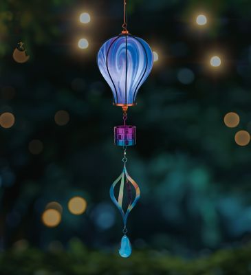 Image showing  Swirl Balloon Spinner Solar Lantern - Purple
