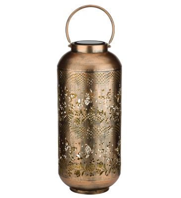 Regal Art & Gift Cylinder Shadow Solar Lantern - Gold