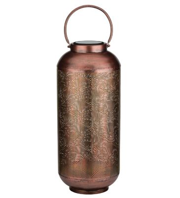 Regal Art & Gift Cylinder Shadow Solar Lantern - Copper