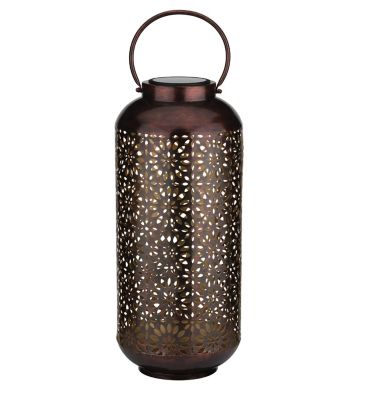 Regal Art & Gift Cylinder Shadow Solar Lantern - Bronze