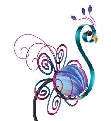 Regal Art & Gift Swirl Solar Stake - Peacock