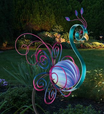 Image showing  Swirl Solar Stake - Peacock