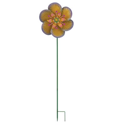Image showing  Textured Flower Spinner Stake - Purple