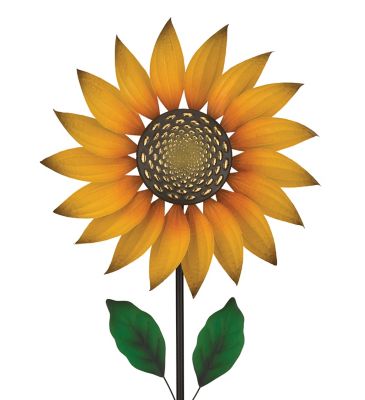 Regal Art & Gift Textured Flower Spinner Stake - Sunflower