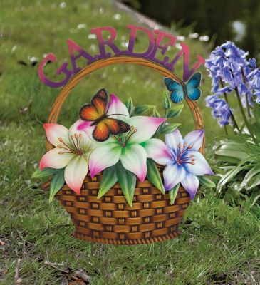 Image showing  Basket Flower Stake - Garden