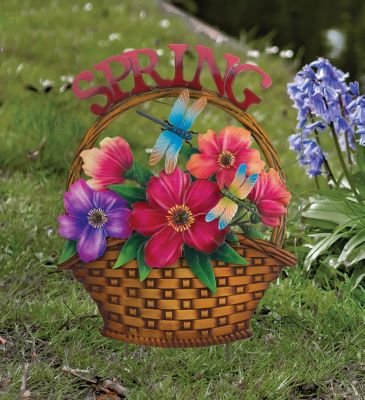 Image showing  Basket Flower Stake - Spring