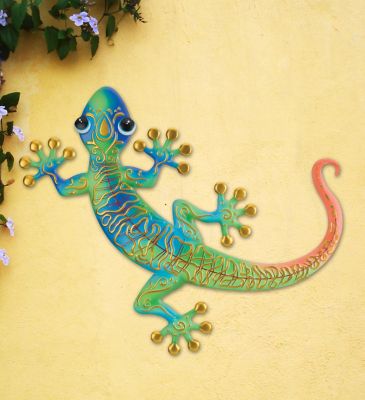 Image showing  Swirl Gecko Wall Decor 20 in. - Blue