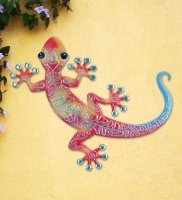 Image showing  Swirl Gecko Wall Decor 20 in. - Red