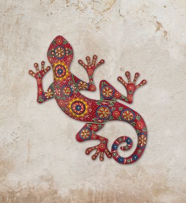 Image showing  Maha Gecko Wall Decor 18 in. - Red