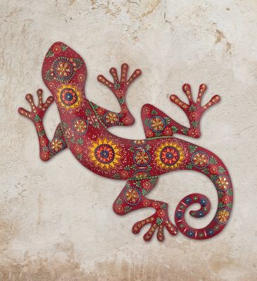 Image showing  Maha Gecko Wall Decor 24 in. - Red