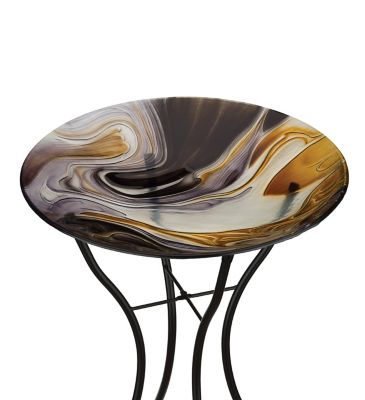 Regal Art & Gift 18 in. Birdbath with Stand - Swirl Black