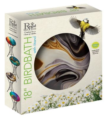 Image showing  18 in. Birdbath with Stand, Swirl Black