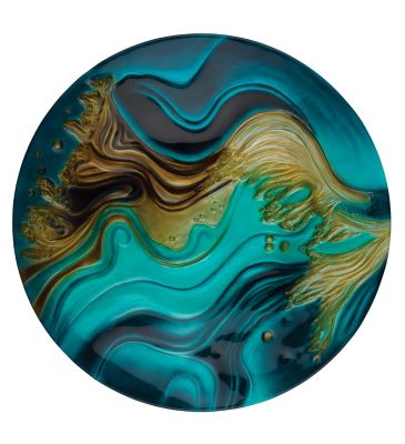 Image showing  18 in. Birdbath with Stand, Swirl Green