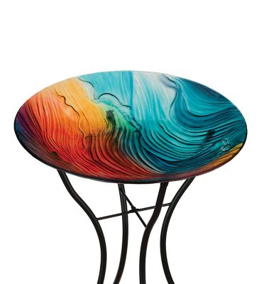 Regal Art & Gift 18 in. Birdbath with Stand - Swirl Multi