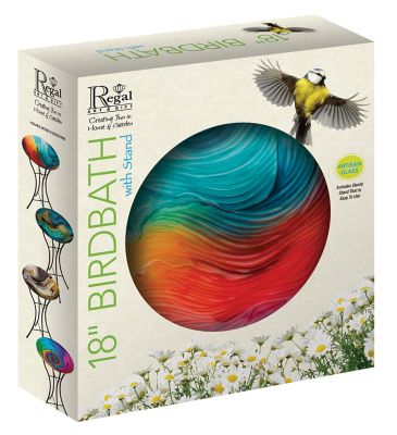 Image showing  18 in. Birdbath with Stand, Swirl Multi-Color