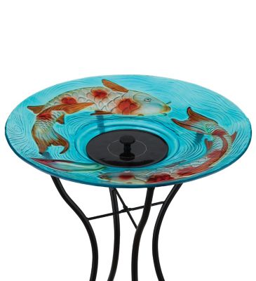 Regal Art & Gift 18 in. Solar Fountain/Birdbath with Stand - Koi