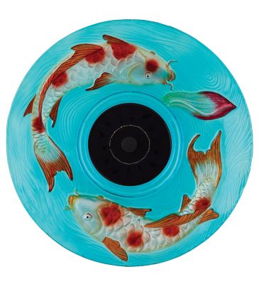 Image showing  18 in. Solar Fountain/Birdbath with Stand, Koi