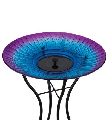 Regal Art & Gift 18 in. Solar Fountain/Birdbath with Stand - Purple