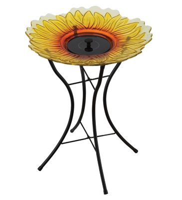 Image showing  18 in. Solar Fountain/Birdbath with Stand, Sunflower