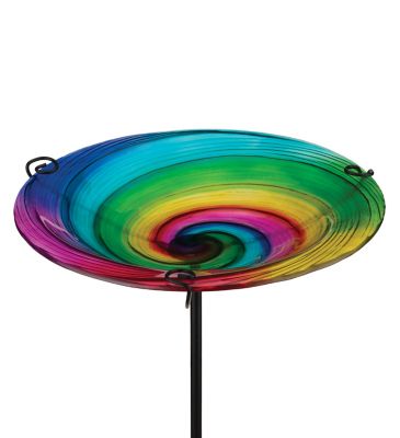 Regal Art & Gift Birdbath/Feeder Stake - Rainbow