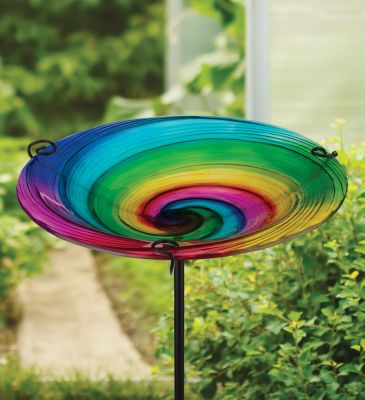 Image showing  Birdbath/Feeder Stake - Rainbow