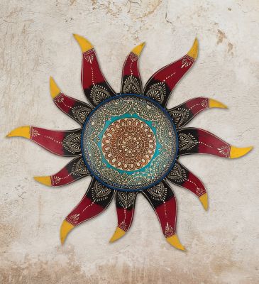 Image showing  Sun Wall Decor - Red Multi