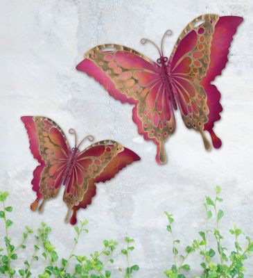 Image showing  Butterfly Wall Decor Set/2 - Pink
