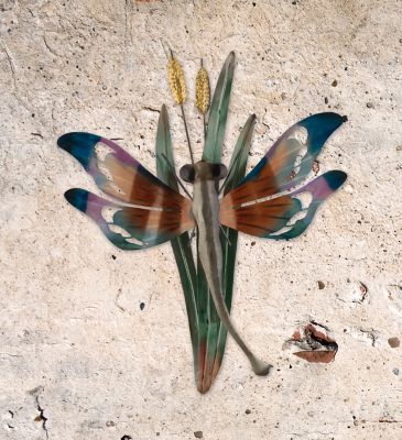 Image showing  Metallic Blue Dragonfly Wall Decor