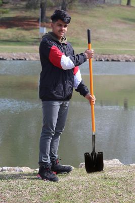 Image showing  Fiberglass Long Handle Digging Round Shovel, with Heavy-Duty Metal Blade Shovel (6-Pack)