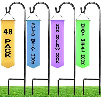 Image showing  Black Steel Shepard's Hooks (48-Pack)