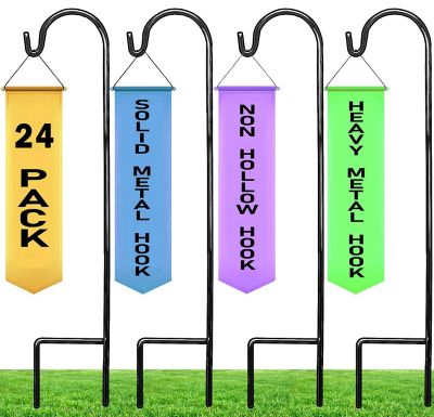 Image showing  Black Steel Shepard's Hooks (24-Pack)