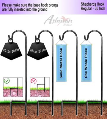 Image showing  Black Steel Shepard's Hooks (24-Pack)