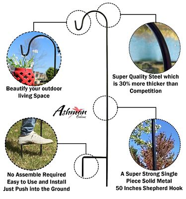 Image showing  50 in. Shepherds Hook (4-Pack)