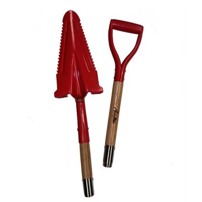 Image showing  46 in. Adjustable Drain Spade Shovel with Metal Blade and Teeth - Durable Wooden Handle