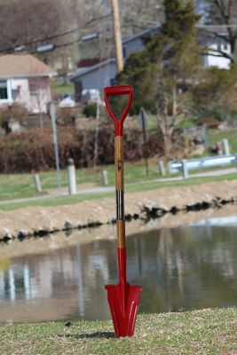 Image showing 5 th Ashman Online 46 in. Adjustable Drain Spade Shovel with Metal Blade and Teeth - Durable Wooden Handle
